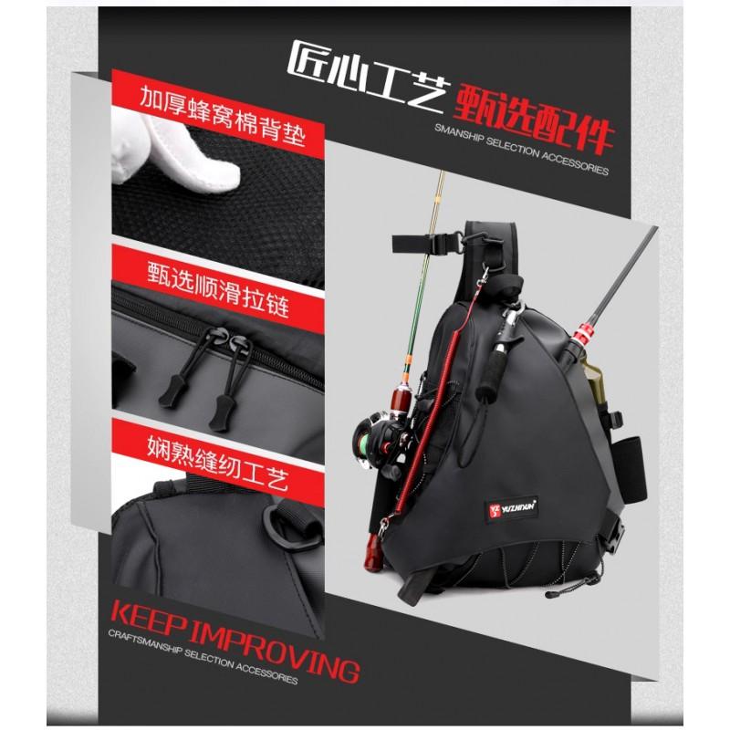 Waterproof Outdoor Fishing Backpack Lure Large Capacity Tackle Bag With Rod Storage Nylon Material