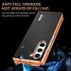 AZNS For Samsung Galaxy Z Fold6 5G Case Electroplating Carbon Fiber Texture PU+TPU Phone Cover