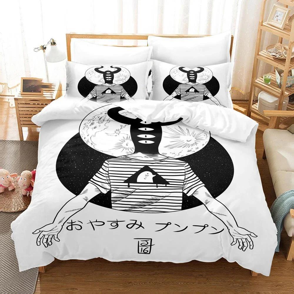 3D Print Goodnight Punpun Oyasumi Comfortable Duvet Quilt Cover Pillowcase Bedding Set Children Bedroom Decoration Home Textile