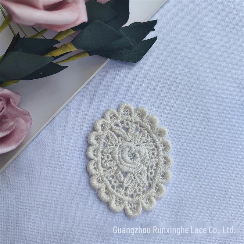 Écusson Brodé Abricot: Fil de coton ovale pour vêtements d'enfants DIY, Accessoires de dentelle faits main