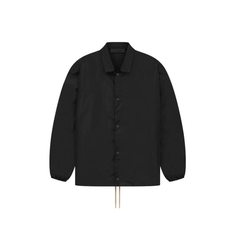 Mens Oversized Streetwear Coach Jacket With Silicone Letter Print Casual Winter Outerwear Loose Fit Black