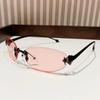 Trend Frameless Sunglasses Y2K Style Punk Eyeglasses Personality Decorative Sun Glasses  Unisex