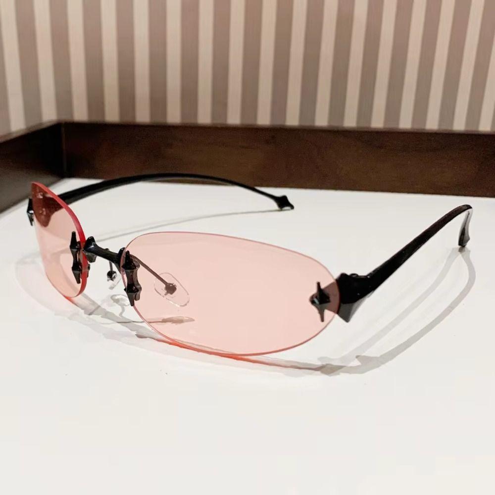 Trend Frameless Sunglasses Y2K Style Punk Eyeglasses Personality Decorative Sun Glasses Unisex
