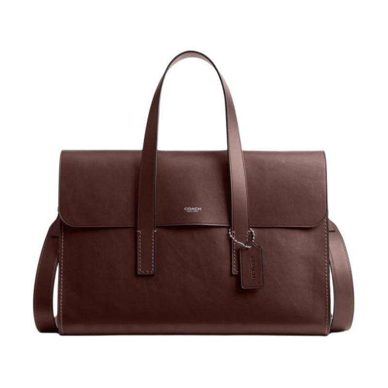 

COACH FLATIRON 38 Brand Classic Logo Cow Leather Handbag Large Men s Maple Brown коричневий
