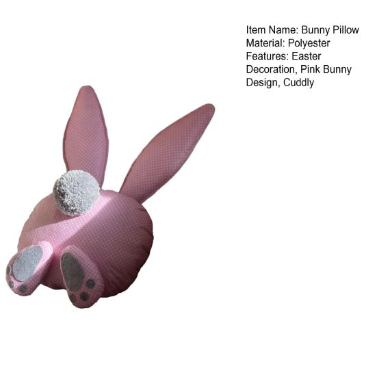 Poduszka Króliczka Wielkanocnego Różowa Poduszka Króliczka z Długimi Uszami Puszysty Ogon Urocze Stópki Pluszowa Zabawka Królik w Kropki Poduszka do Rzucania na Domową Sofę Kanapę Samochód