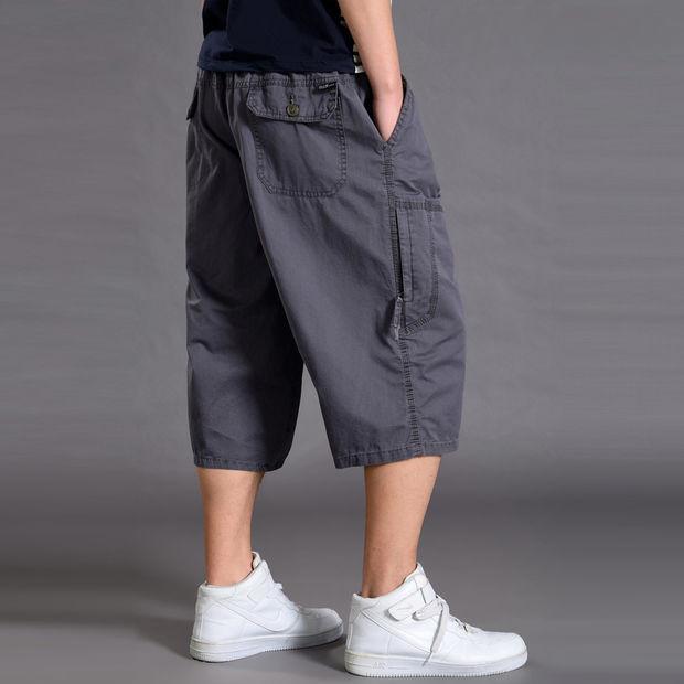 Shorts Casuales de Algodón Finos para Hombre de Verano Pantalones Jogger Cargo Sueltos con Cintura Elástica Pantalones Rectos de Calidad para Hombre