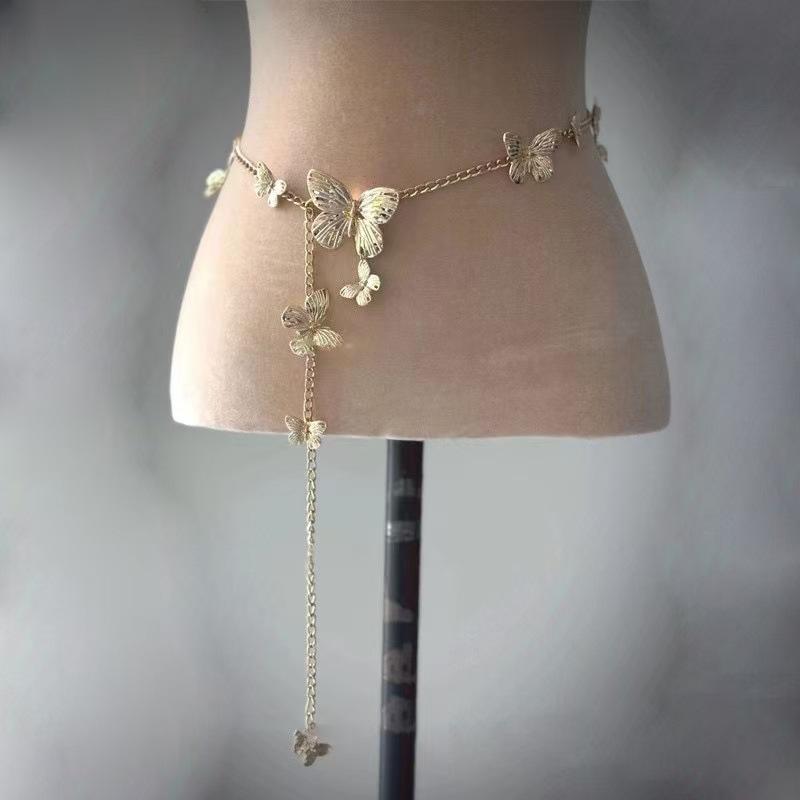 Taillenkette Kollektion~ Halskette mehrlagige Perlen-Taillenkette Brustkette Hofessen Schulterkette leichter Luxus Bein Kette einzigartiges Halsband