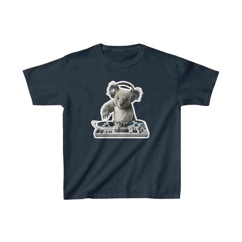 US Kinder 7Y 14Y - Musik DJ Koala am Mischpult - Kinder Schwer Baumwolle T-Shirt