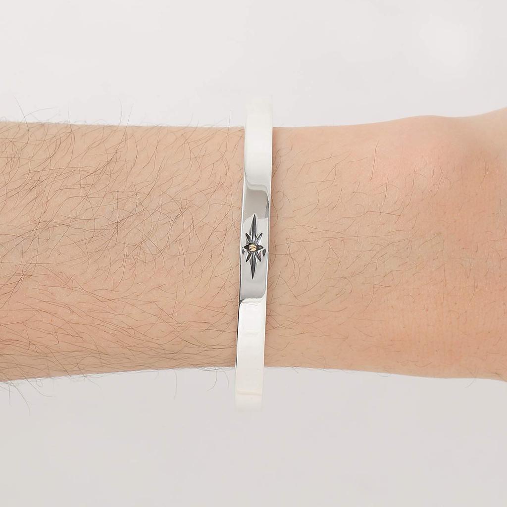 Bangle Silver 925 Native Bracelet Thin Sun Arabesque Pattern Gentleman Manufacturer Sun [cmy select] (05 E)