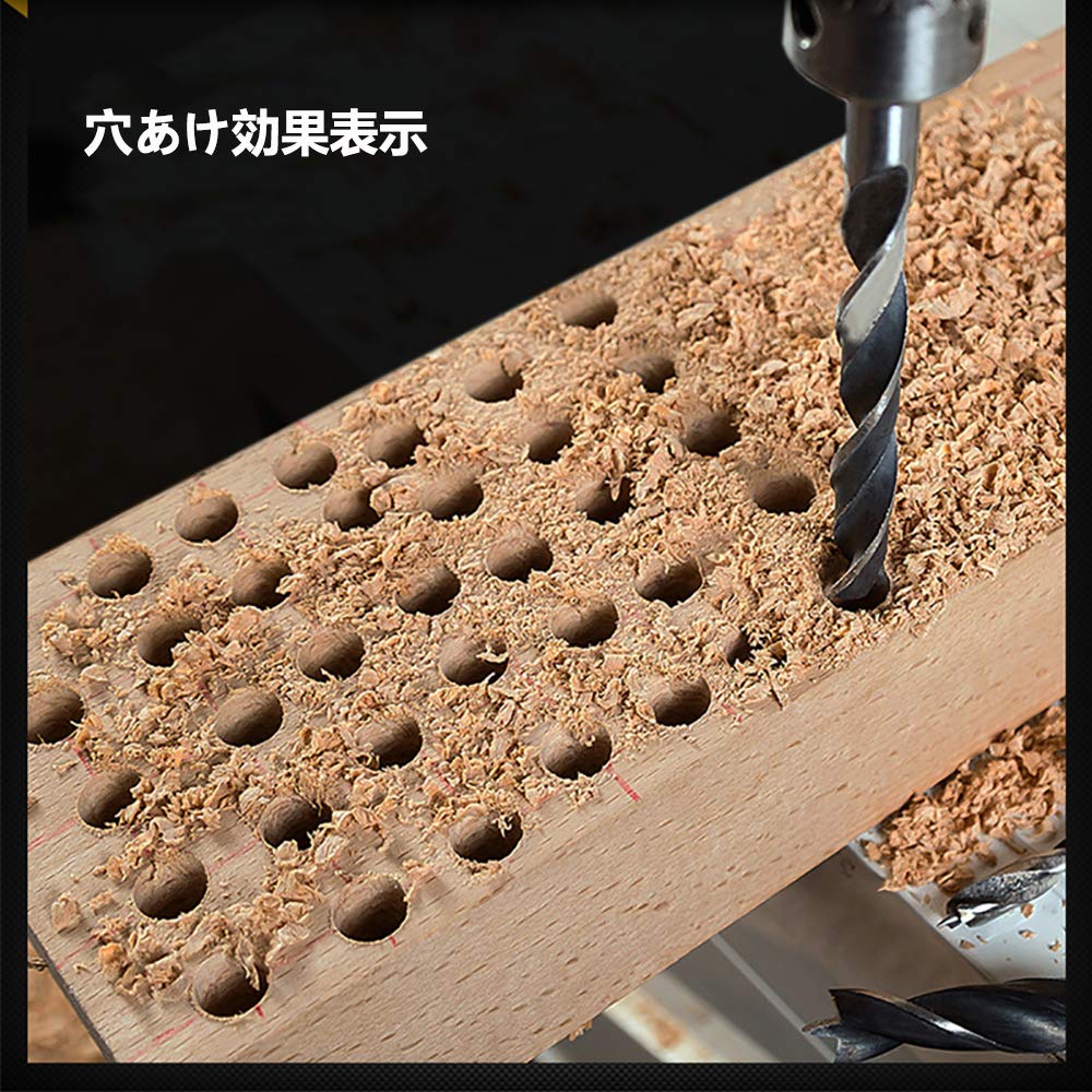 SHULLIN Juego de 5 brocas para carpintería de alto carbono, vástago hexagonal, punta triangular, taladro para carpintería, apto para baterías recargables