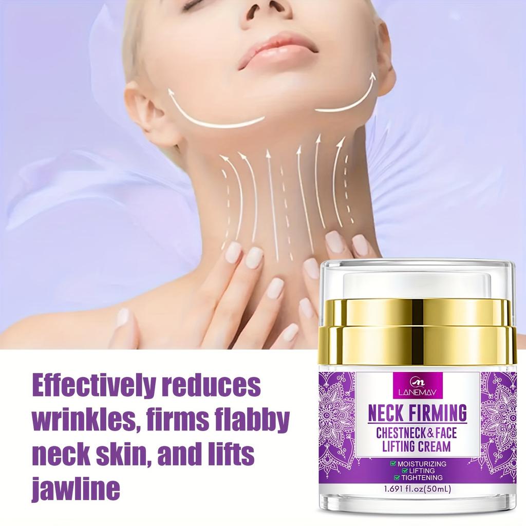 Neck Firming Cream with Hyaluronic Acid & Peptides - Hydrating Moisturizer for Sagging Neck , Neck Wrinkle Relief, Lifting and Firming Neck Cream