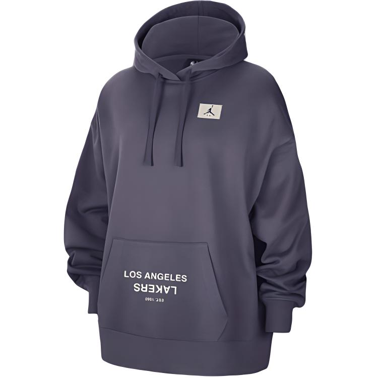 

Nike X NBA Los Angeles Lakers Courtside Jumpman Letter Print Fleece Pullover Hoodie Women hoodies Purple FV8313-573 L