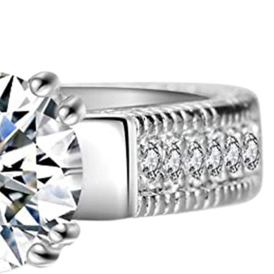 2Pcs Couple Rings Cubic Geometry Shape Men Zirconia Women Shiny All Match