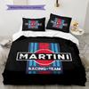 Ložní prádlo se vzorem Martini Racing, Sada přikrývek Povlak na přikrývku Povlak na polštář Domácí Dárek k narozeninám(1 * povlak na peřinu + 2 * povlak na polštář, bez jádra)