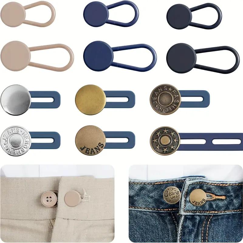 6pcs Jeans Button Extender Universal Pants Extender Button for Women Men Adjustable Elastic Waist Silicone Extender Buckle Set