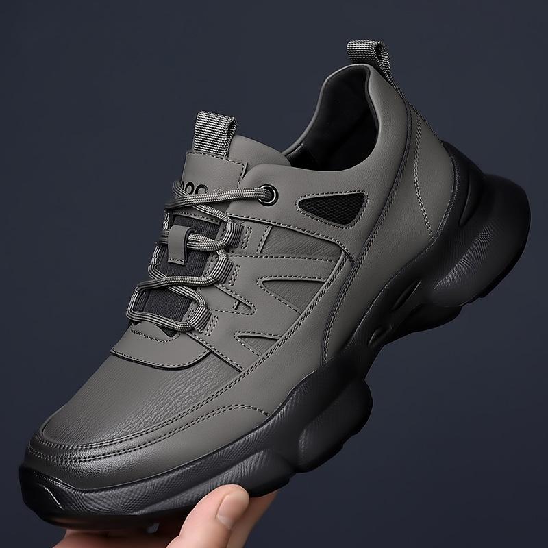 2025 Autumn Sports Casual Mesh Shoes: Breathable Black Leather for Men & Women