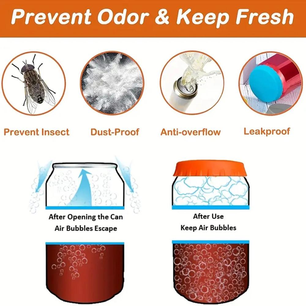 6 Pack Silicone Soda Can Lids Silicone Can Lids Beer Can Lids Juice Drink Can Protective Covers Reusable Fits Standard Cans