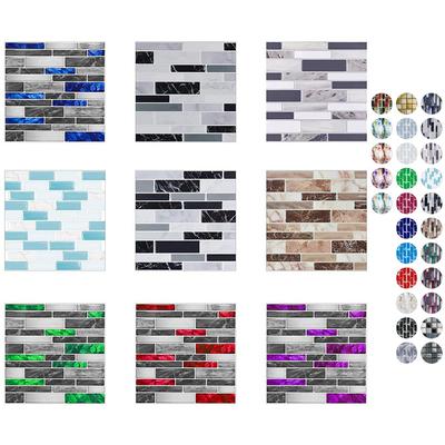 10Pcs 15 X15cm DIY  Marble Wall Stickers Imitation Brick Bedroom Decoration Waterproof Self Adhesive Tile Wallpaper Kitchen Cupboard Decor