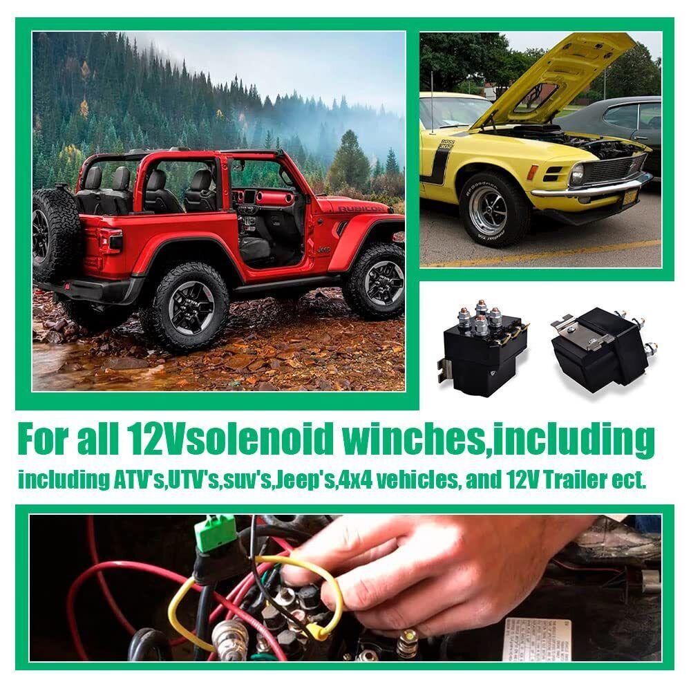 Electric Winch Solenoid Relay Contactor 12V 250A For AUT UTV 5000-7000lbs Winch Contactor Winches Automotive Parts