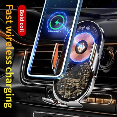 2024 M11 Magic Clip Linea trasparente Design Car Ricarica wireless Staffa per telefono cellulare Apertura e chiusura Rack di navigazione Forniture per auto