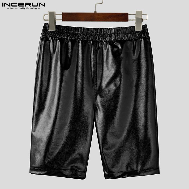 INCERUN Women Men Glitter Shorts Elastic Waist Back Hollow Fitted Mini Pants