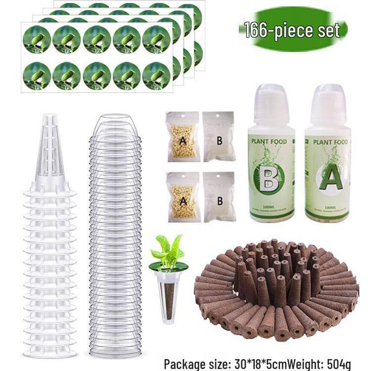 AeroGarden-Compatible Hydroponic Basket Kit with AB Fertilizer for Soilless Planting
