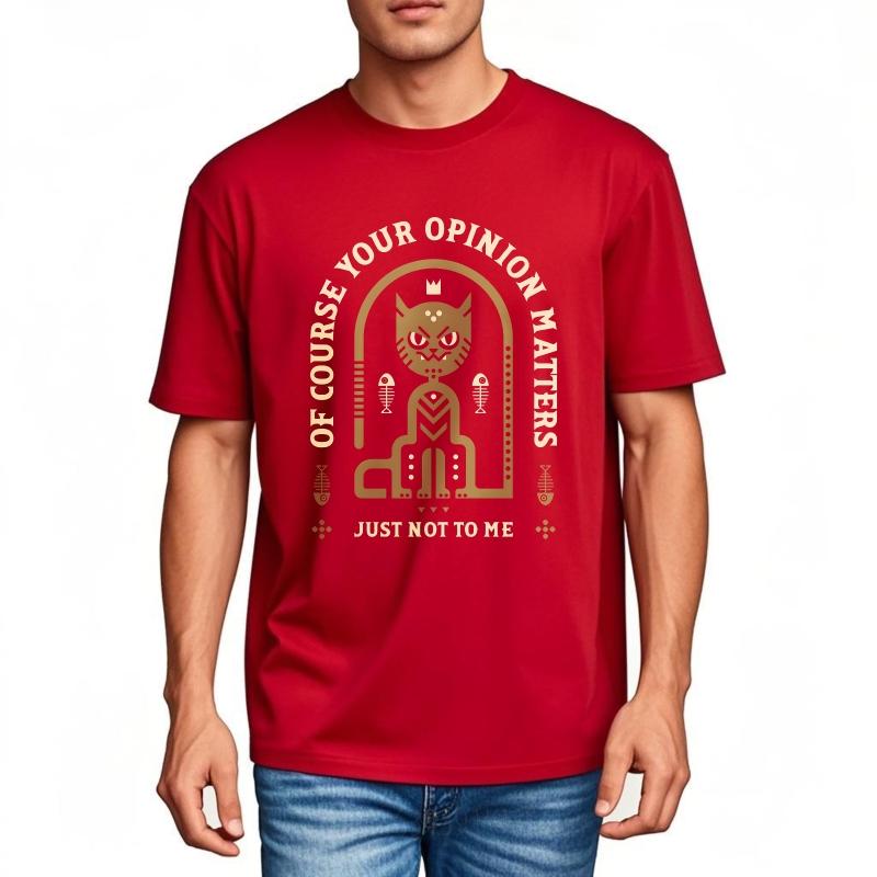 Streetwear Summer For Her Tshirt Cat With Crown And Fish Bones Short Sleeve Solid Color Crew Neck Tshirt Male Workout Tshirt S