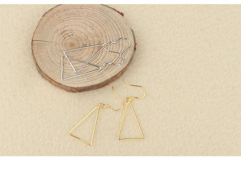 Tingxiang S925 Sterling Silver Triangle Bead Earring Hooks - Women's Simple Empty Settings Jewelry