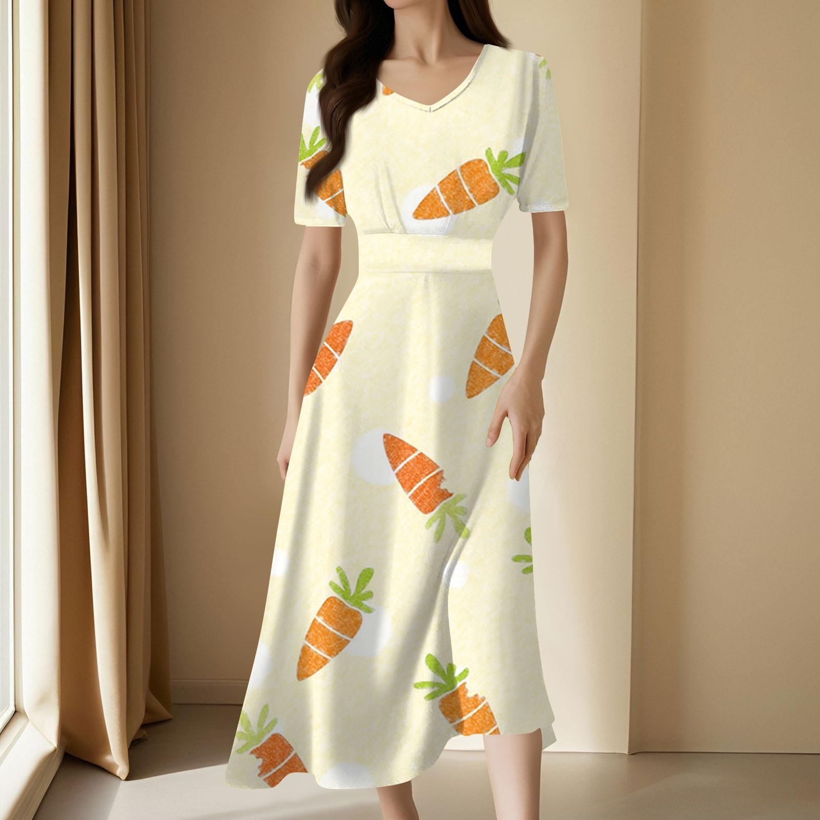 

Женское повседневное модное длинное свободное платье с v-образным вырезом и коротким рукавом на талии L жёлтый