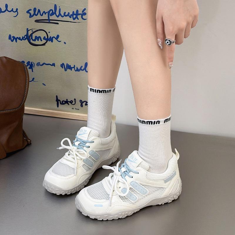 Mesh Breathable Leather German Training Shoes Women's New Versatile Casual Soft Sole Long Standing Not Tired Feet Sports Shoes Thin