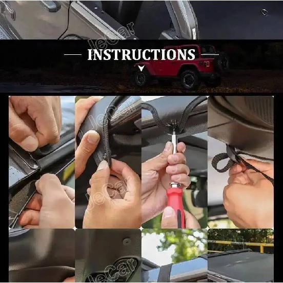 Car Cover Leather Soft Roof Top Full Length Cover Sunshade Accessories for Jeep Wrangler JL 4-Door 2018 2019 2020 2021 2022 Up