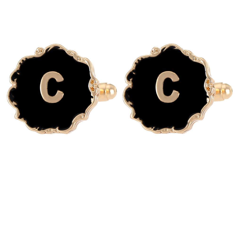 Mens Classic 26 Alphabet Initial Letter Cufflinks A B C D E F G H I J K L M N O P Q R S T U Sleeve ButtonV W X Y Z