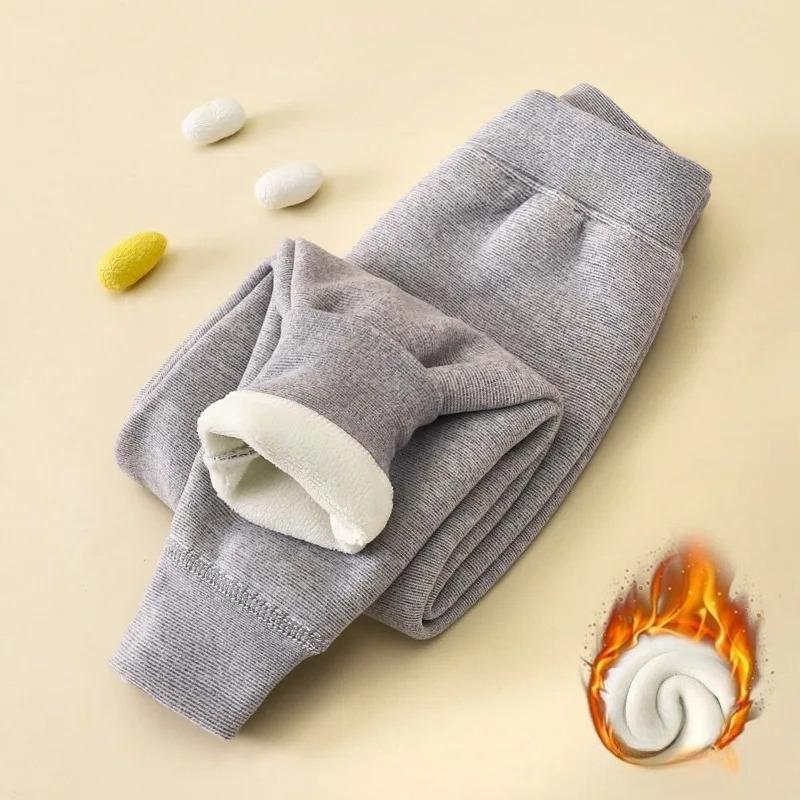 Children's Thermal Pants Winter Baby Fleece Thickened Boys' Pants Autumn Girls' Leggings Kids Clothing