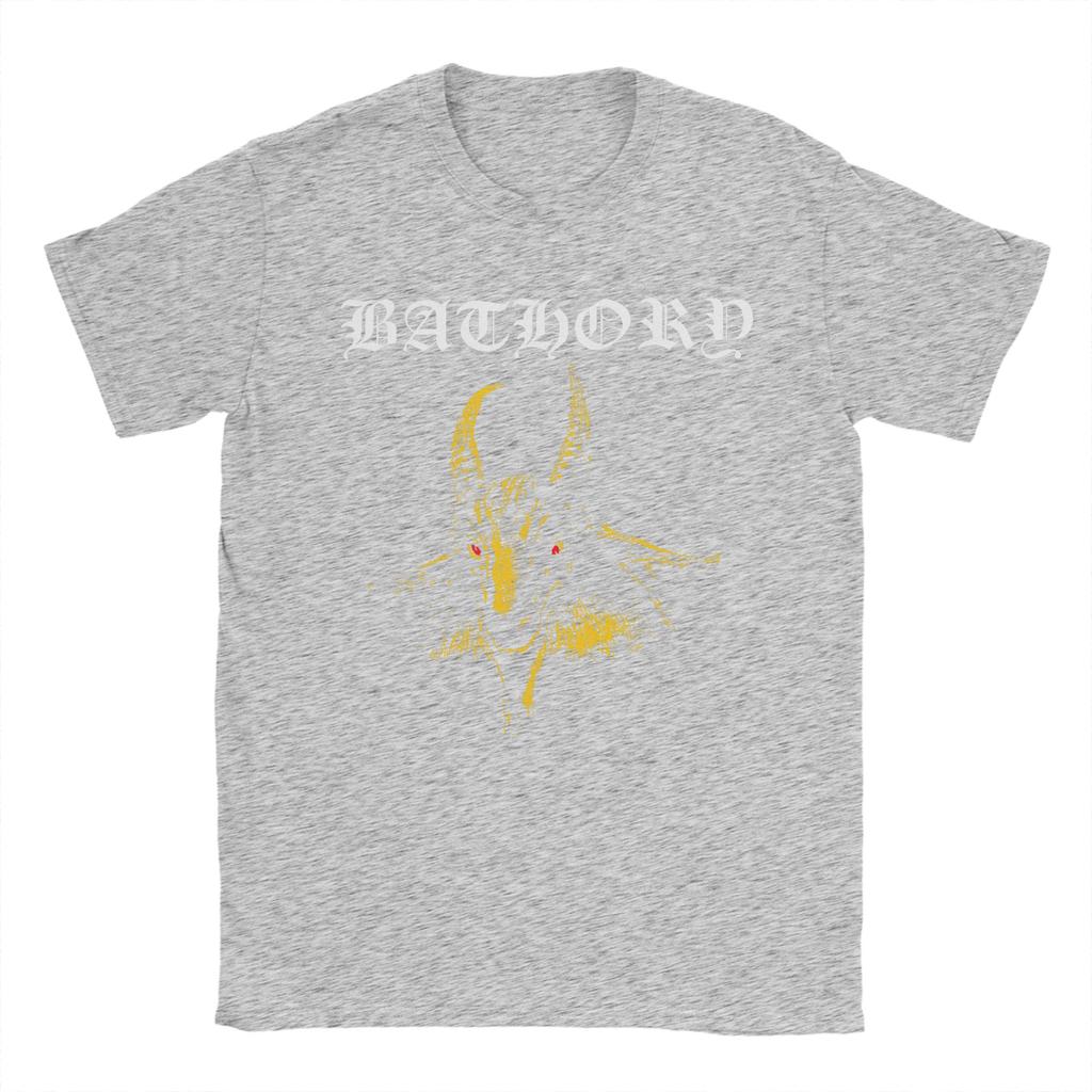 Bathory  Goat Logo Men T Shirt  Vintage Tee Shirt Short Sleeve O Neck TShirt Pure Cotton Printed Clothes