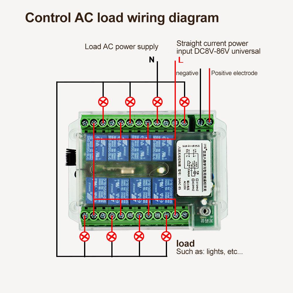 8 Channel Wireless RF Remote Control Switch 12V/24V/36V/220V Remote Control Wireless Remote Motor Control Switch