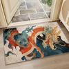 Dragon Mat - Non-Slip Washable Soft Polyester Area Mat with Vibrant Fantasy Dragon Design, Asian-Inspired Home Deco