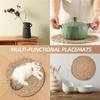 Definiertes Deco Geflochtenes Platzset Set von 1-4 Runde Rattantischsets Natürliche Wasserhyazinthe Tischsets für Esstisch, Zuhause, Hochzeit