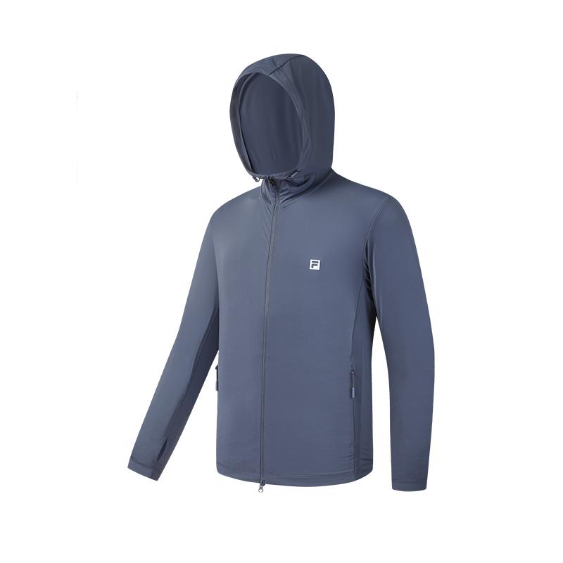Fila Fitness Simple Sports Training Comfortable Hooded Long Sleeve Knit Shirt Men tops Dark-Smoke-Blue A51M621501FDB M