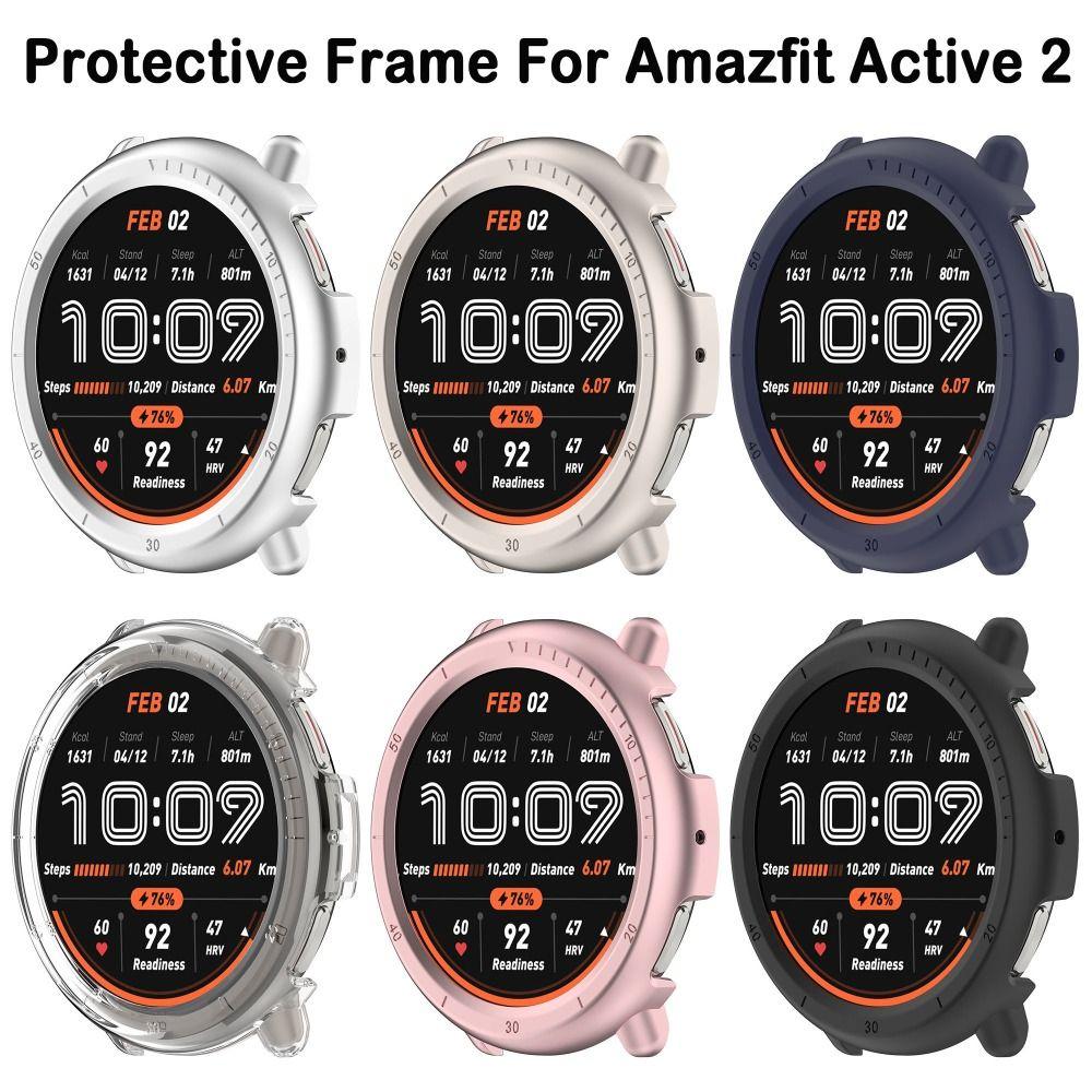 For New PC Hollow Protective Case Bumper Anti-Scratch Watch Cover Hard Edge Shell for Amazfit Active 2 Smart Watch Accessories