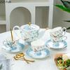 BRBlå Fågel Keramisk Kaffemugg Fat Retro Eftermiddagste Kaffekopp Tekanna Fat Set Par Kopp Set Hem Kreativ Dryckeskärl MuggEY