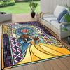 1pc Disney Beauty and the Beast Pattern Carpet Area Rug Non-slip Carpet Hand Washable Floor Mat Suitable For Living Room Bedroom Home Decor