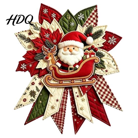 Urlaubs-Bastelbedarf für Erwachsene Weihnachten DIY Gesteppte Schleife Nähset Vorgeschnittene Patchwork-Stoffe Gemütliche Wohndeko Bastelset Türhänger Wandkamin