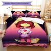 Deltarune Dark Tale Bedding Quilt Set Quilt Cover Pillowcase Home Decoration Birthday Gift (1 * Duvet Cover + 2 * Pillowcase, Without Core)