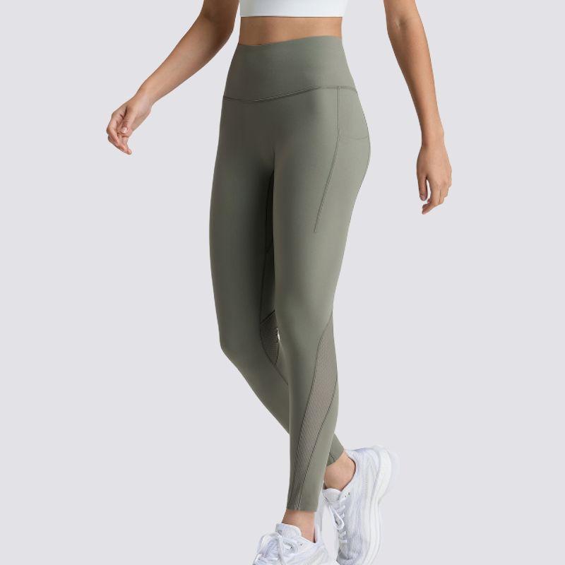 SALOMON Pl Rn Breath Tights Lw Comfortable Breathable Stretchy Fitted Yoga Pants Women Pants Gray-Green LC3082100