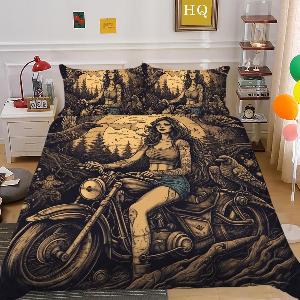 Beauty Skull Printed Comforter Cover Set Full Size Microfiber Home Textiles High Quality Luxury Bedspreads