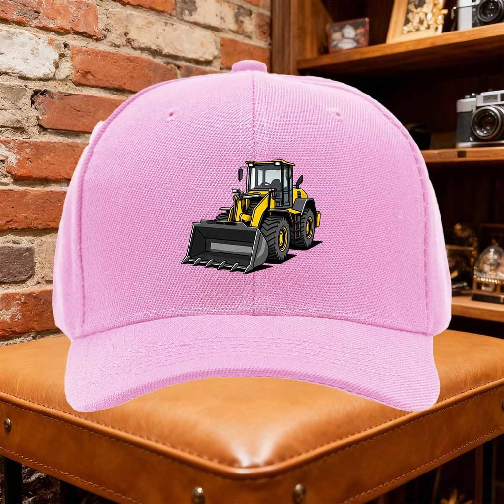 Unisex Baseball Cap Unisexs Vintage Backhoe Excavator Graphic Baseball Cap Adjustable Snapback Hat with Yellow Design for Outdoo