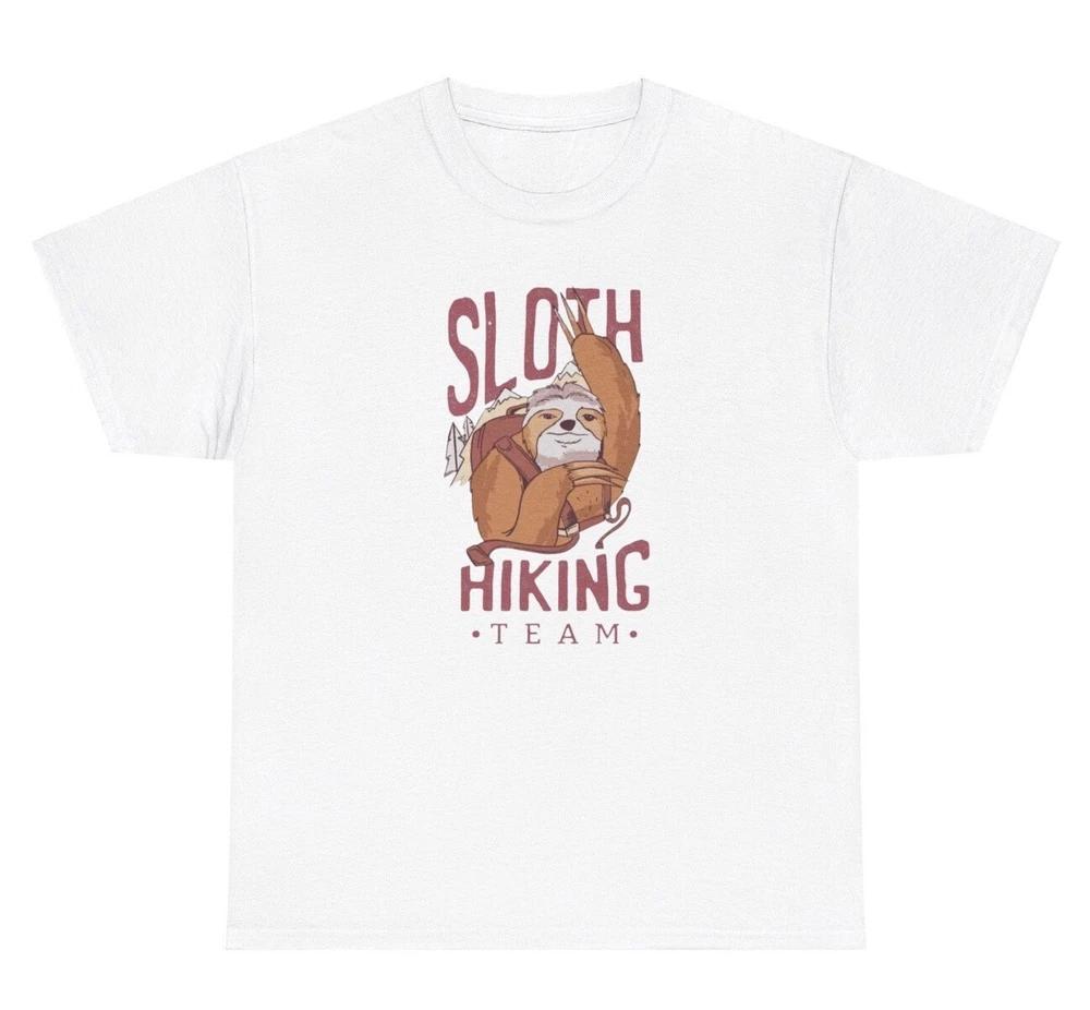 Sloth Hiking Team T Shirt Funny Slow Hiker Gag Gift Graphic Tee S