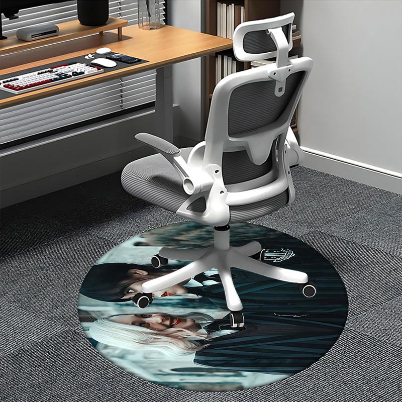 

School Uniform,Gothic Style Chair mat Round Rug Office carpet, Machine Washable, Non slip, Suitable for Living Rooms, Bedrooms 80cm