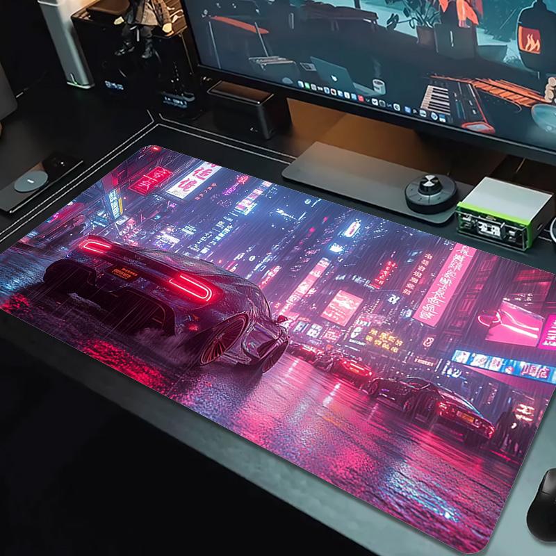 Cyberpunk Color Mouse Pad Large Gaming Table Cushion Non-slip Laptop Tablet Big Mousepad XXL Mat Mini PC Playmat With Lock Edge