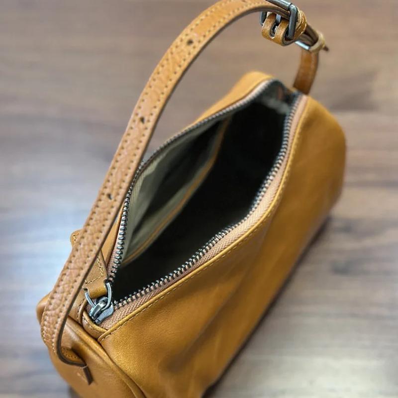 Johnature Genuine Leather Small Square Bag Soft Cowhide Women's Handbag Solid Color Casual Versatile Shoulder Bag